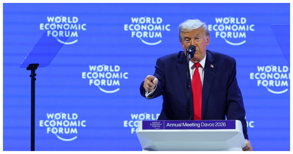 ওয়ার্ল্ড ইকোনমিক ফোরামে ভাষণ চলাকালীন প্রেসিডেন্ট ডনাল্ড ট্রাম্প। ছবি: রয়টার্স